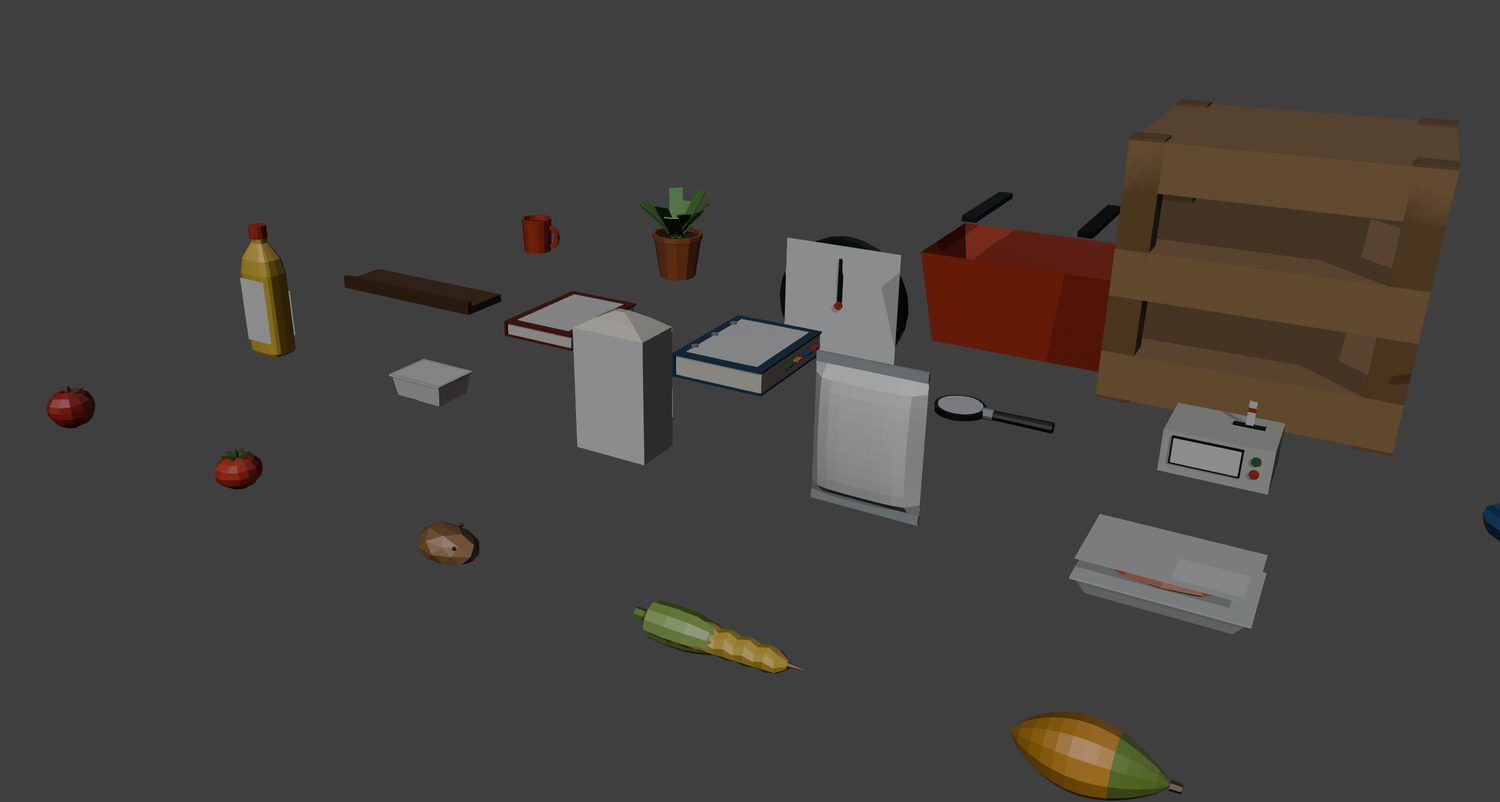 All the props laid out