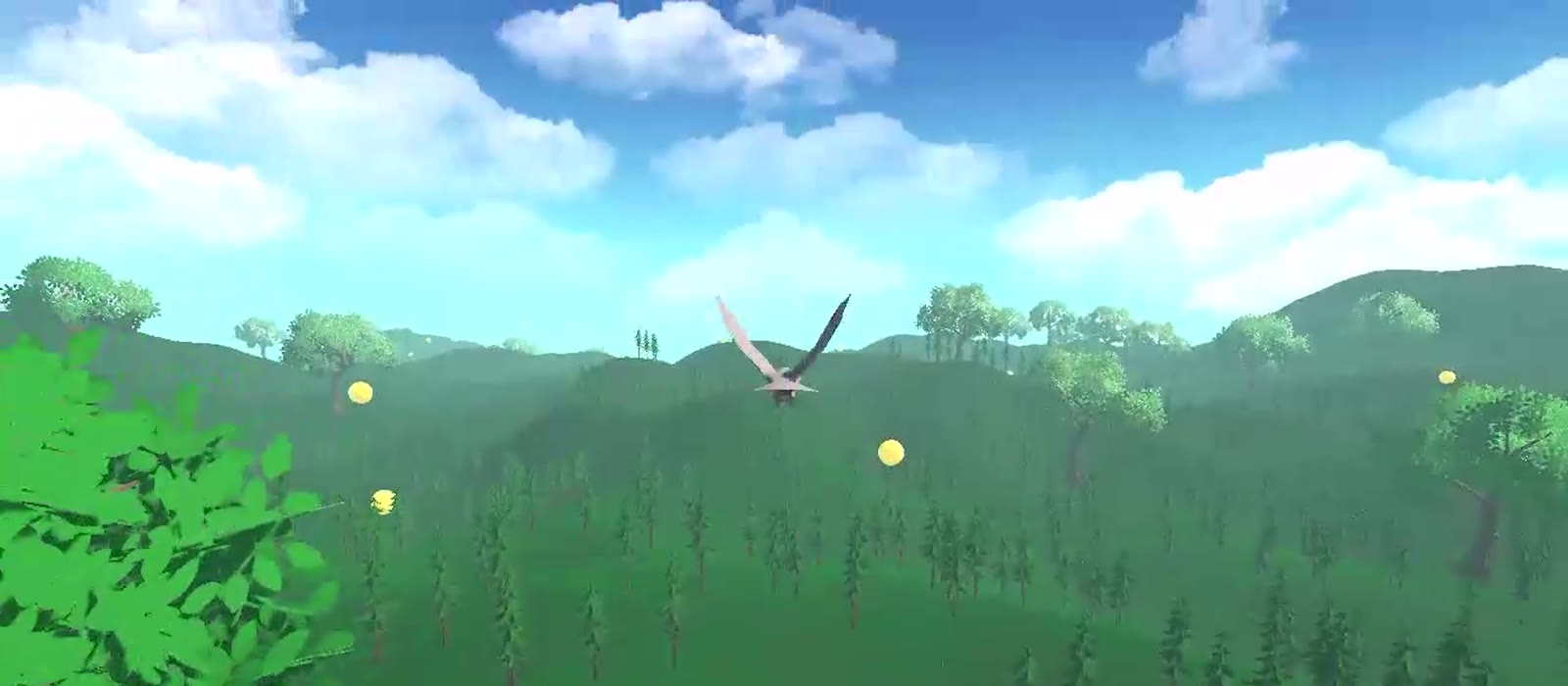 Flying over the terrain