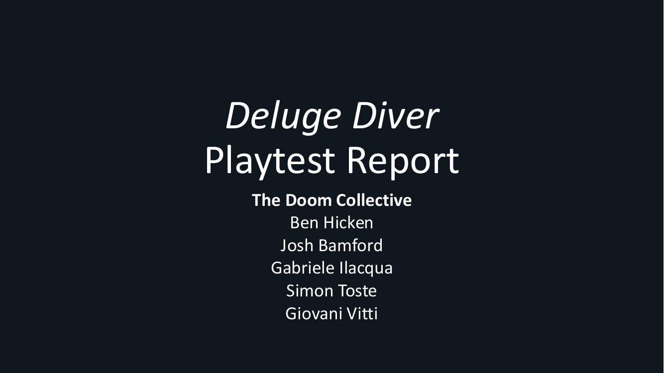 Playtest report, slide 1 of 14